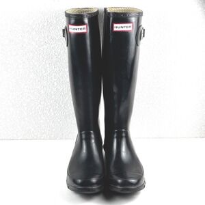 Hunter Huntress Gloss Rain Boots Womens 5 Black‎ Waterproof Festival Outdoor